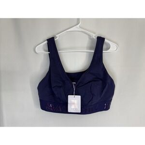 Savage X Fenty Sports Bra 2X Navy Blue Wireless Bralette Logo Band NWT